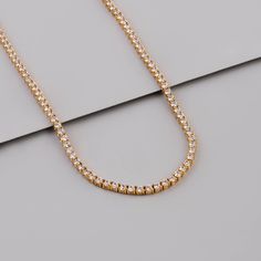 Pave 18K Gold Vermeil Tennis Necklace Classic Style Icons, Wanderlust And Co, Necklaces Pendant, Gold Pearl Necklace, Zodiac Jewelry, Girl Needs, Tennis Necklace, Colored Gems, Chain Necklaces