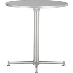 a round metal table with two legs and a circular top on an isolated white background