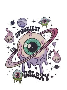 an image of a cartoon character with the words spookesty galaxy on it