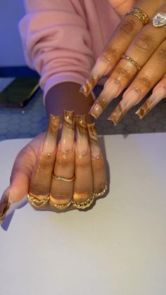 Coffin Acrylic Nails On Black Women, Classy Extra Nails, Fall Inspired Nails Black Women, Matte Long Acrylic Nails, Gel X Nails Inspiration, Brow Nail Ideas, Smoky Acrylic Nails, 90s Inspired Nails Acrylic Black Women, Engagement Nails Black Women