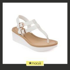 in stock Trendy White Adjustable Wedge Sandals, White Synthetic T-strap Sandals For Vacation, Adjustable Ankle Strap White Wedge Sandals, White Adjustable Wedge Sandals For Summer, White Adjustable Summer Wedge Sandals, White Wedge Heel Slingback Sandals For Beach, Summer White Adjustable Wedge Sandals, Summer White Wedge Sandals With Adjustable Fit, White Adjustable Wedge Sandals