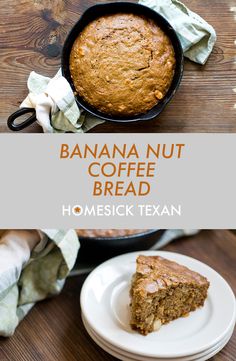 banana nut coffee bread on a white plate