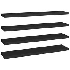 three black shelfs are shown against a white background