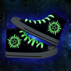 Supernatural Glowing Coverse Style Shoe - $ 31.95 ONLY!  Get yours here : https://www.thepopcentral.com/supernatural-glowing-coverse-style-shoe/  Tag a friend who needs this!  Free worldwide shipping!  45 Days money back guarantee  Guaranteed Safe and secure check out    Exclusively available at The Pop Central    www.thepopcentral.com    #thepopcentral #thepopcentralstore #popculture #trendingmovies #trendingshows #moviemerchandise #tvshowmerchandise Sport Slippers, Lace Up Espadrilles, Shoe Tags, Casual Heels, Shoe Print, Shoe Lover, Chuck Taylor Sneakers, Japanese Anime, Converse High Top Sneaker