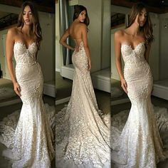 the woman is posing in her wedding dress