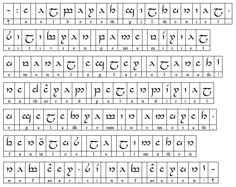 an arabic alphabet with two different letters in the upper and lower case, which are all written