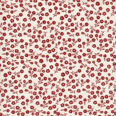 a red and white floral print fabric