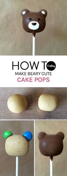 how to make a bear cut cake pops