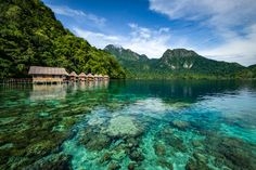 the water is crystal clear and blue