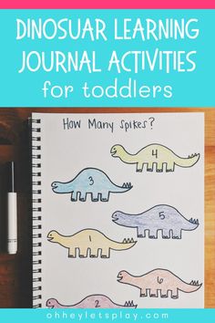 dinosaur learning activities for toddlers with text overlay