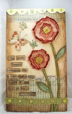 a card with flowers and words on it