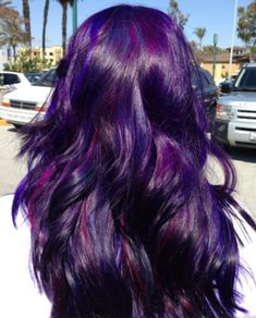 Long Purple Hair, Plum Hair, Hair Color Pastel, Trendy Hair Color