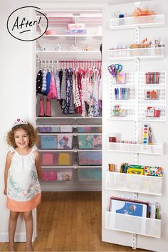 Kids Art Storage, Girls Closet Organization, Shoes Organization, Playroom Closet, Toddler Closet, Organized Closet, Boys Playroom, Kids Closet, Kids Closet Organization