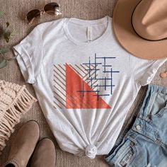 Womens Graphic Tees Abstract Geometric Womens T-shirt Geometric Shapes Modern Minimalist Clothes Womens Spring Clothing Artsy - Etsy White T-shirt With Abstract Print For Summer, Modern Graphic Print T-shirt For Summer, Modern Summer T-shirt With Graphic Design, Casual Geometric Tops For Spring, Modern Graphic Design Tops With Relaxed Fit, Modern Summer Tops With Abstract Print, Modern Short Sleeve Tops With Geometric Pattern, Summer Crew Neck Top With Geometric Pattern, Modern Graphic Print Tops For Spring