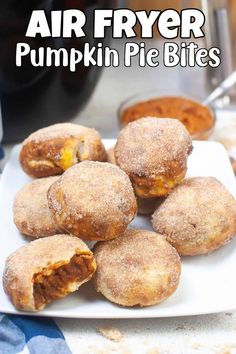 air fryer pumpkin pie bites on a white plate