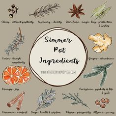 an illustration with the words summer pot ingredients and various types of fruits, herbs, and spices