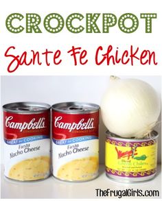 the ingredients for crockpot santa fe chicken are shown