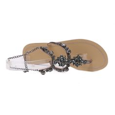 FREE SHIPPING Women Rhinestones Chains Gladiator Flat Sandals JKP1615 Festival Rhinestone Open Toe Sandals, Rhinestones Open Toe Festival Sandals, Open Toe Rhinestone Festival Sandals, Stone Embellished Round Toe Sandals For Summer, Adjustable Rhinestone Sandals For Festivals, Adjustable Rhinestone Festival Sandals, Silver Embellished Vacation Sandals, Embellished Silver Sandals For Vacation, Silver Embellished Sandals For Vacation