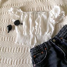 White Rouched Peasant Top. Brand New Never Worn. With Cute Strings. Summer Peasant Top With Smocked Cuffs, Chic Summer Peasant Top With Smocked Cuffs, Trendy Smocked Top With Cuffs For Summer, Trendy Smocked Top With Smocked Cuffs For Summer, Trendy Summer Smocked Top With Smocked Cuffs, Trendy Summer Peasant Top For Day Out, Trendy Peasant Top For Summer Day Out, White Smocked Top For Fall, White Smocked Top For Fall Day Out