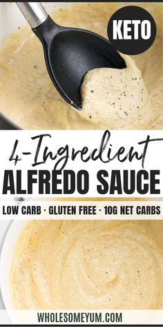 the ingredients to make this low carb, gluten - free keto sauce