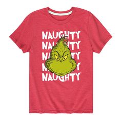 He'll love his look while wearing this boys' The Grinch Naughty graphic tee. He'll love his look while wearing this boys' The Grinch Naughty graphic tee. Crewneck Short sleevesFABRIC & CARE Cotton, polyester Machine wash Imported Size: Small. Color: Red. Gender: male. Age Group: kids. Material: Cotton Blend. The Grinch Who Stole Christmas, Grinch Who Stole Christmas, Merry Grinchmas, Attitude Of Gratitude, Graphic Apparel, The Grinch, Toddler Boy Outfits, Maternity Shops, Top Graphic Tees