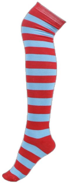 Striped Knee-high Socks For Stocking Stuffers, Striped Leg Warmers, Opaque Stockings, Striped Stockings, Striped Socks, Coraline, Leg Warmers, Extra Long, Blue Stripes