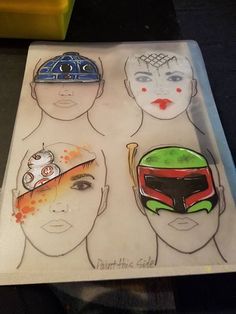 Professional Face Paint, Body Art, Mermaid, Star Wars, Male Sketch