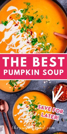 the best pumpkin soup recipe is made with only three ingredients and it's ready to be eaten