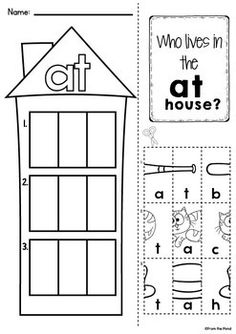 a cut out of a house with the words who lives in the at house?