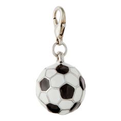 a black and white soccer ball charm