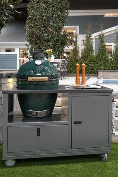 Matchless Big Green Egg Grill Cart Outdoor Kitchen With Green Egg Cooler, Big Green Egg Metal Table, Big Green Egg Corner Table Plans, Kamadojoe Grill Table, Grill Backyard, Big Green Egg Grill, Green Egg Grill, Egg Grill, Grill Cart