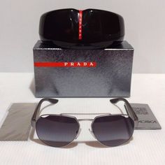 These Glasses New With Box. It Has Polarized Lenses . Any Question Please Contact Us. Thanks Luxury Silver Sunglasses With Uva Protection, Designer Silver Sunglasses With Uv Protection, Visor Sunglasses, Sunglasses Box, Prada Accessories, White Sunglasses, Butterfly Sunglasses, Prada Sunglasses, Gradient Sunglasses