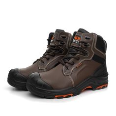 PRICES MAY VARY. STEEL TOE CAP: Confirm to American Standard ASTM F2413, Help to Work or Hiking Camping, Keep Your Toe Safe. Waterproof Leather:Made of 100% Genuine Leather. These work boots are perfectly waterproof,keep your feet dry even in rainy or wet working conditions Outsole:Rubber&PU outsole makes your boots soft and comfortable,The tread pattern holds up very well when working on slippery or uneven surfaces.It also has Puncture-proof support ALL OCCASIONS: Our steel toe work boots are d Steel Toe Shoes, Steel Toe Work Boots, Boots Waterproof, Safety Boots, American Standard, Safety Shoes, Shoe Store, Work Boots, Boots Men