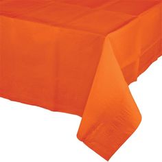 an orange tablecloth on a white background