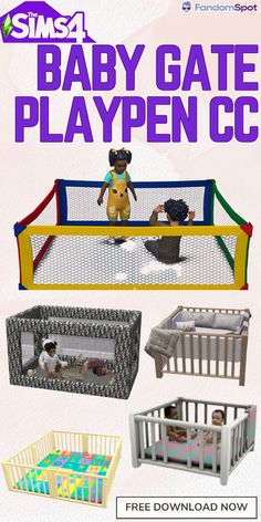 the baby gate playpen is shown in this advertisement