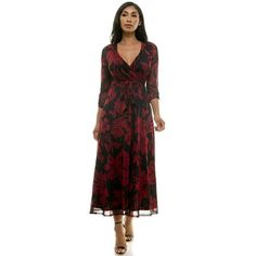 Unveil your inner radiance in the Harlow & Rose Faux Wrap Maxi Dress. This flowing silhouette, crafted from a breezy summer mesh, flatters every curve with a self-belting waist that cinches your figure for a romantic look. Imagine strolling hand-in-hand on a date night or leaving a lasting impression at a special celebration. The all-over print and chic ruching at the cuffs add a touch of femininity, perfect for unforgettable moments. Whether it's work, an anniversary, birthday, wedding, or a captivating date night, this dress is sure to turn heads. Size: L.  Color: Black.  Gender: female.  Age Group: adult. Chiffon Cover Up, Holiday Maxi Dress, Dresses Flowy, Flowy Summer Dresses, Wrap Maxi Dress, Short Sleeve Maxi Dresses, Boho Floral Dress, Floral Dress Summer, Maxi Wrap Dress