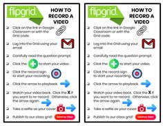 two signs with the words how to record a video and an arrow pointing towards each other