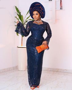 dress Blue Lace Mother Of The Bride Dress For Wedding, Blue Lace Mother Of The Bride Dress, Elegant Blue Gown For Ceremony, Elegant Royal Blue Dress For Wedding, Royal Blue Fitted Evening Dress For Wedding, Asoebi Dress, Lace Asoebi Styles, Asoebi Lace Styles, Lace Styles For Wedding