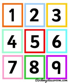 the numbers are arranged in squares to make it easier for kids to learn how to read them