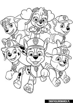 paw patrol coloring pages for kids to print out and color with the puppies on them