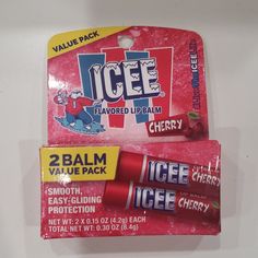 Icee Cherry Flavored Lip Balm, 2 Pack ~ New & Sealed Icee Cherry, Kylie Lipgloss, Peach Daiquiri, Shimmer Lip Gloss, Glossier Lip Gloss, Flavored Lip Gloss, Lip Exfoliator, Flavored Lip Balm, Lip Gloss Set