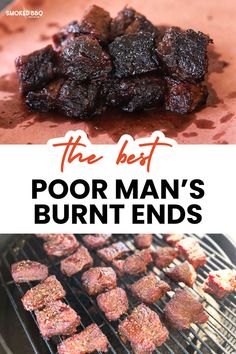 Two image collage of chuck roas tburned ends Smoked Beef Chuck Roast, Roast Burnt Ends, Chuck Roast Burnt Ends, Poor Man's Burnt Ends, English Roast, Game Night Snacks, Brisket Burnt Ends, Smoked Chuck Roast, Homemade Bbq Sauce Recipe