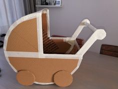 a cardboard cut out of a baby carriage