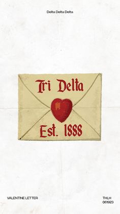 an envelope with a heart in it and the words ir delia est 1908 written on it