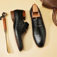 Elevate your style to new heights with the CrocLuxe Exotic Crocodile Lace-up Formal Loafers. Crafted with genuine cow leather and featuring a solid pattern, these loafers exude elegance and sophistication. Not only do they look stunning, but they also provide ultimate comfort with their soft leather lining, round toe shape, and cushioned insole. Don't miss out on the opportunity to own a pair of these luxurious and timeless shoes. Order now and experience the perfect blend of comfort and sophist Leather Pointed Toe Loafers With Crocodile Pattern, Leather Loafers With Crocodile Pattern And Pointed Toe, Fitted Leather Loafers With Crocodile Pattern, Timeless Shoes, Formal Loafers, Casual Everyday, Travel Backpack, Cow Leather, Accessories Shop