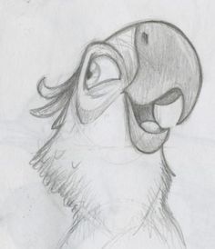 a drawing of a bird with its mouth open