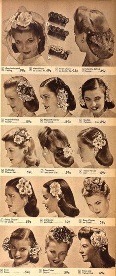 1950 Hair Accessories, 1930s Hair Accessories, Vintage Hair Styles Long Hair, 1940s Headpiece, 1930s Fashion Hair, 40s Accessories, 1940s Fashion Hair, 1930s Accessories