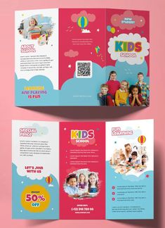 two fold brochure with children's pictures on the front and back side