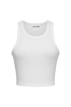 Cotton Tank Crop Top In Athleisure Style, Athleisure Cotton Tank Crop Top, Cotton Athleisure Tank Crop Top, Sporty Cotton Racerback Crop Top, Basic Cotton Sports Crop Top, Basic Cotton Crop Top For Sports, Sporty Cotton Crop Top Tank, Sporty Cotton Crop Top With Medium Support, Summer Sports Cotton Crop Top