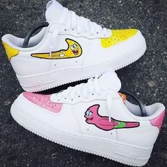 Custom Sneakers Diy, Diy Sneakers, Nike Air Force 1s, Air Force 1s, White Nike Shoes, Basket Style, Nike Shoes Girls